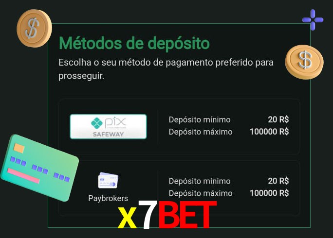 O cassino x7bet oferece uma grande variedade de métodos de pagamento